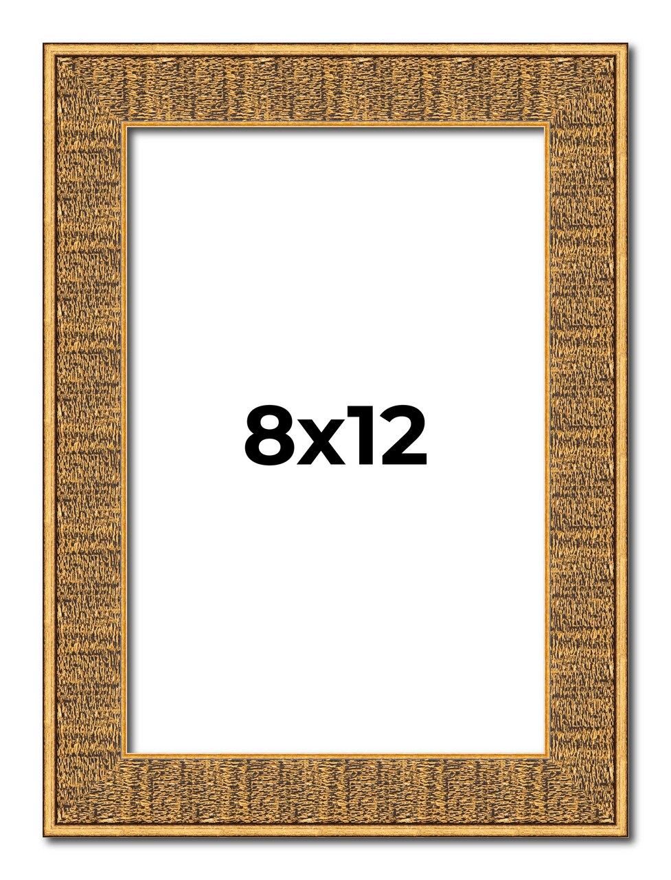 8x12 Sculpted Picture Frame with UV-Resistant Acrylic & Acid Free Backing, Available in 5 Finishes - Black, Blue, Gold, Silver, and White